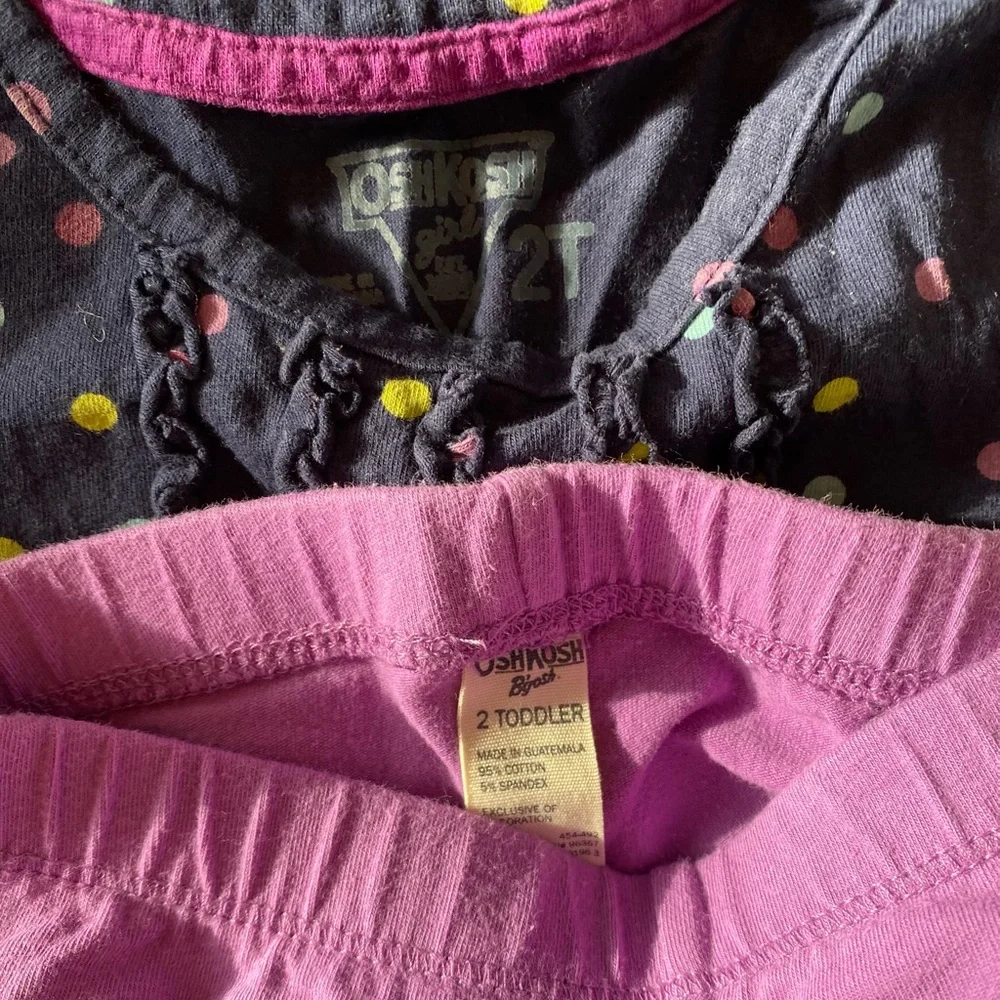 OshKosh ruffle Tunic long sleeve matching lace leggings Size 2T